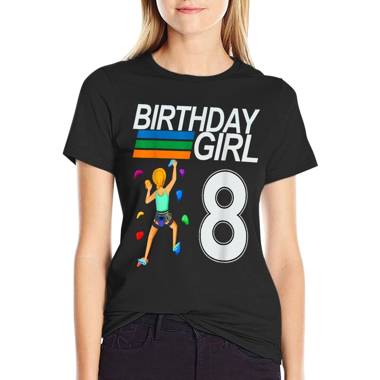 8 Years Old Birthday Bouldering Rock Climbing for Girls  Odor-resistant T-Shirt