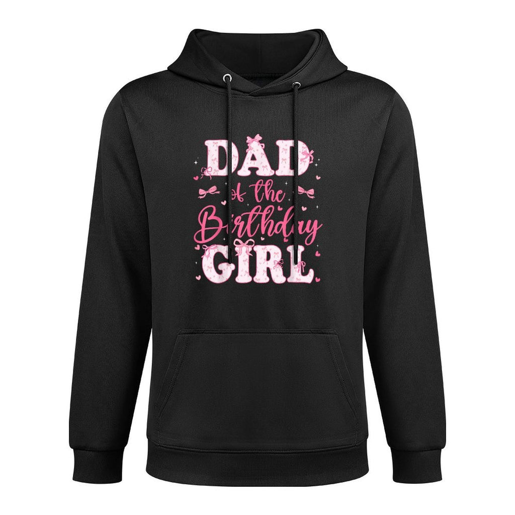 Dad Of The Birthday Girl Coquette Bow Birthday Family Breathable Fabric Hoodie