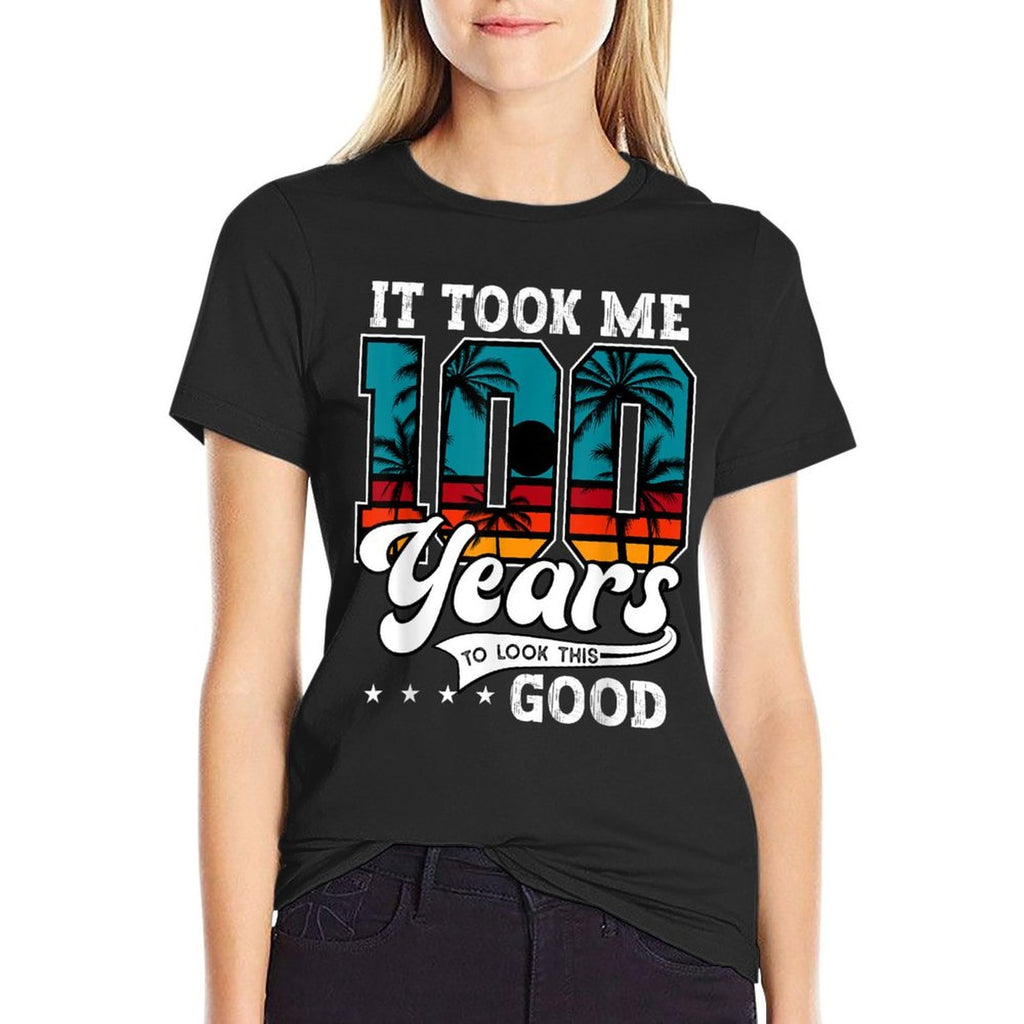 100th Birthday For Men Women Gift 100 Years Old Bday  Polyester Blend T-Shirt