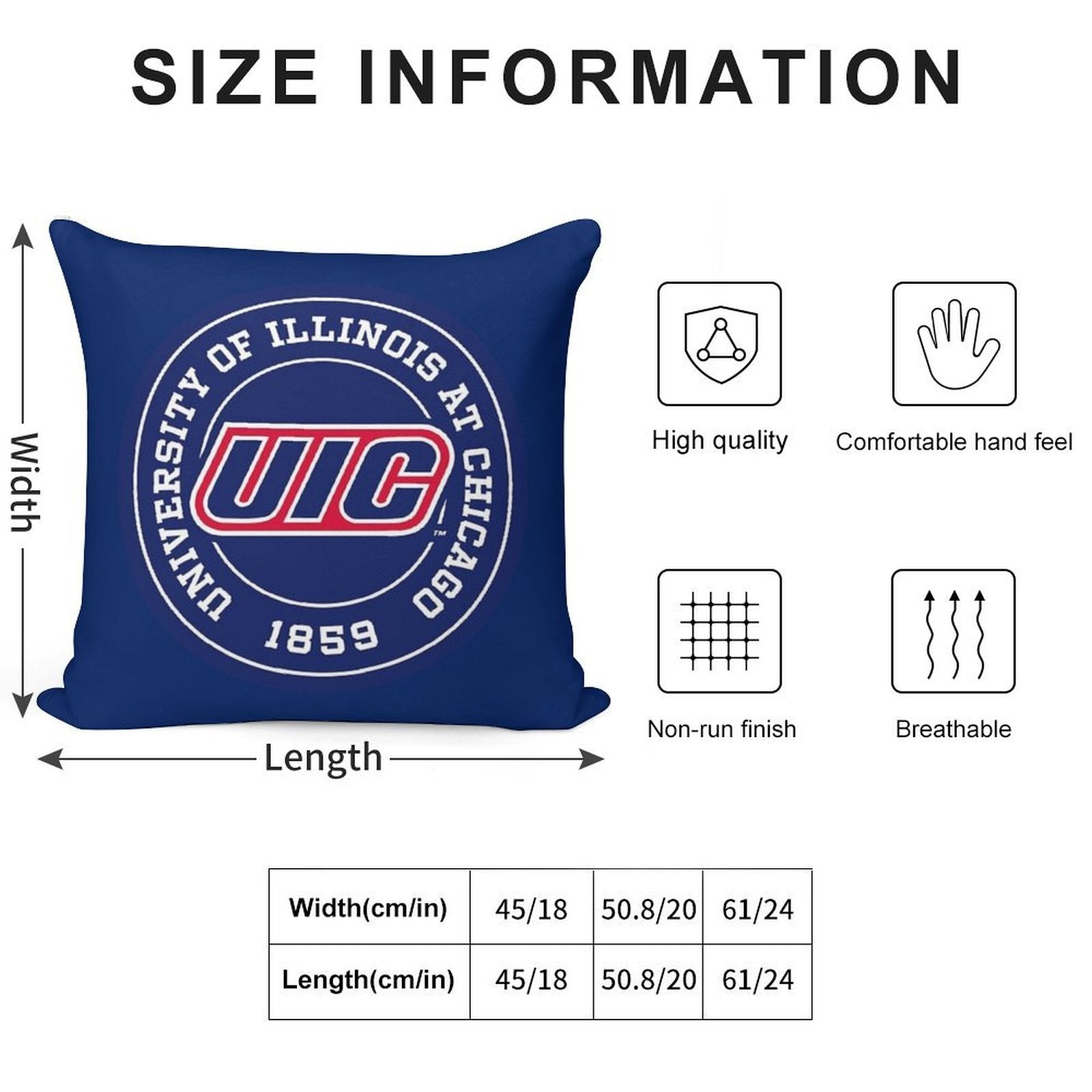 University of Illinois at Chicago - UIC Soft Bedroom Essential Throw Pillow