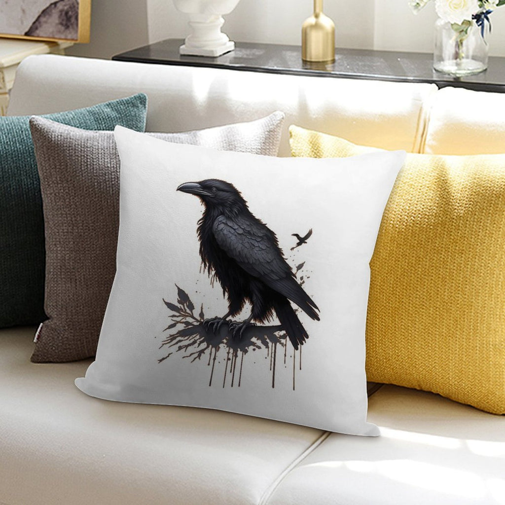 Black Raven Soft Bedroom Essential Throw Pillow