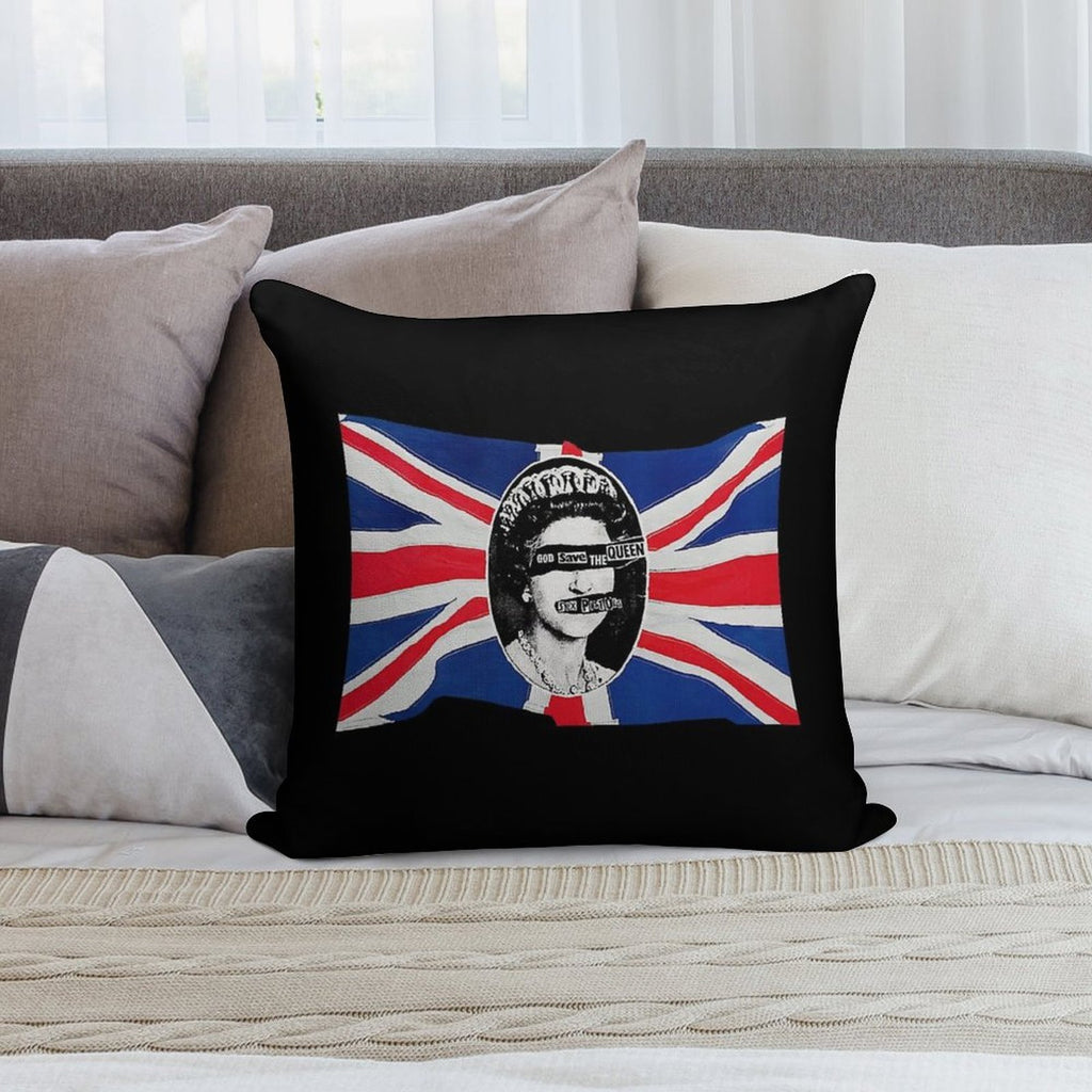God Save The Queen (HQ) Soft Hidden Zipper Throw Pillow
