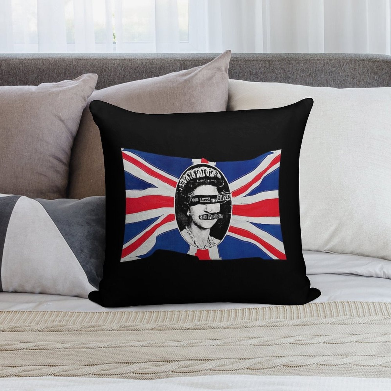 God Save The Queen (HQ) Soft Hidden Zipper Throw Pillow