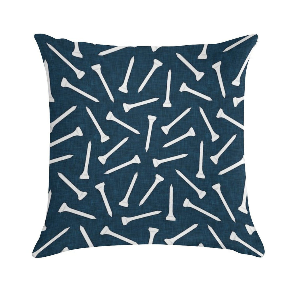 Golf Tees - Navy Soft Durable Construction Throw Pillow