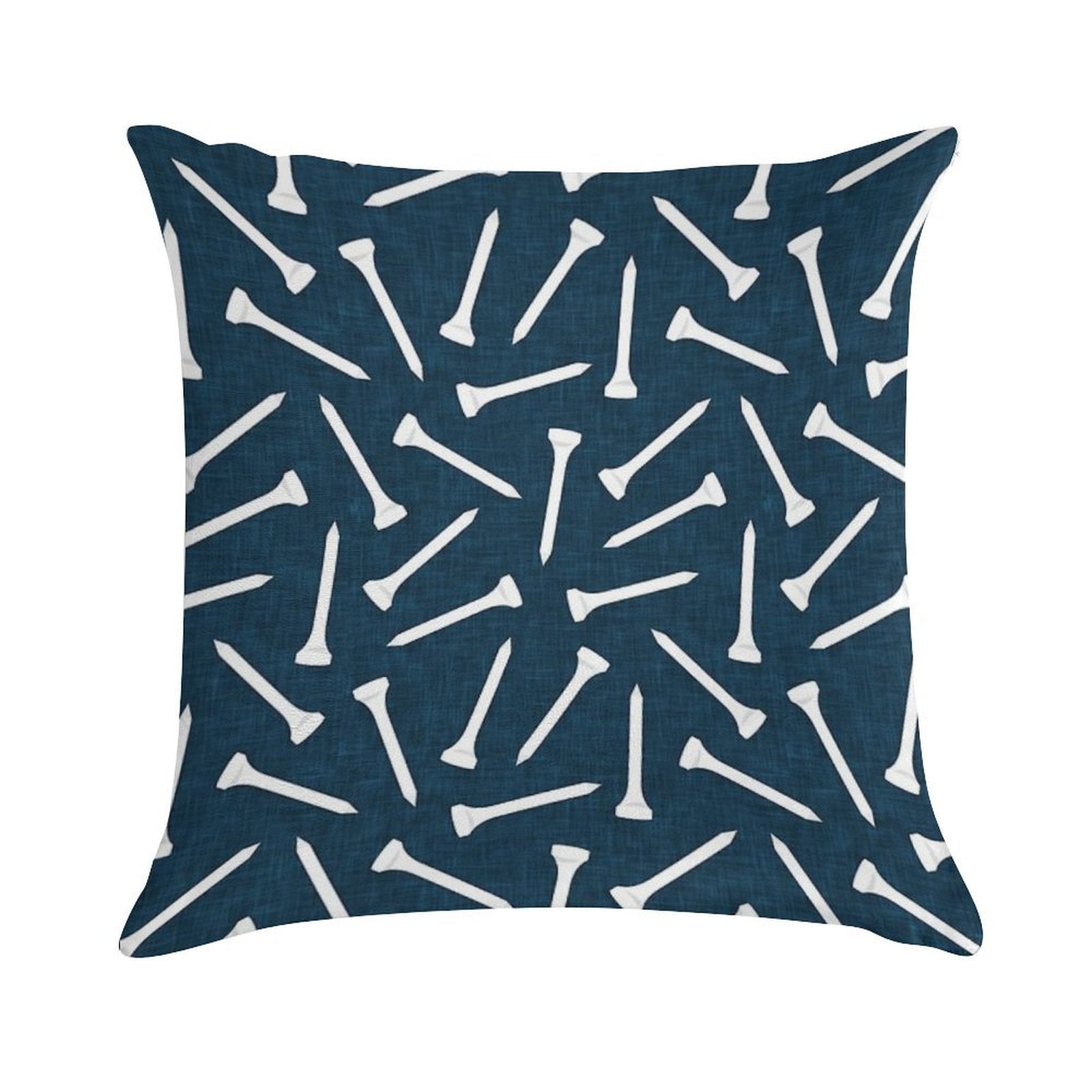 Golf Tees - Navy Soft Durable Construction Throw Pillow