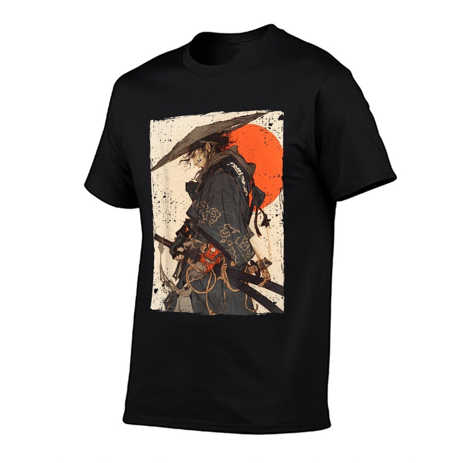 Japan Samurai Warrior Fighter Ukiyo Ink Artwork Samurai  Odor-resistant T-Shirt