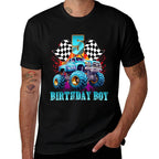 5 Year Old 5th Birthday Boys Monster Truck Car  Moisture-wicking T-Shirt