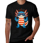 Patriotic Axolotl 4th of July Red White Blue Cute Animal USA  Classic T-Shirt