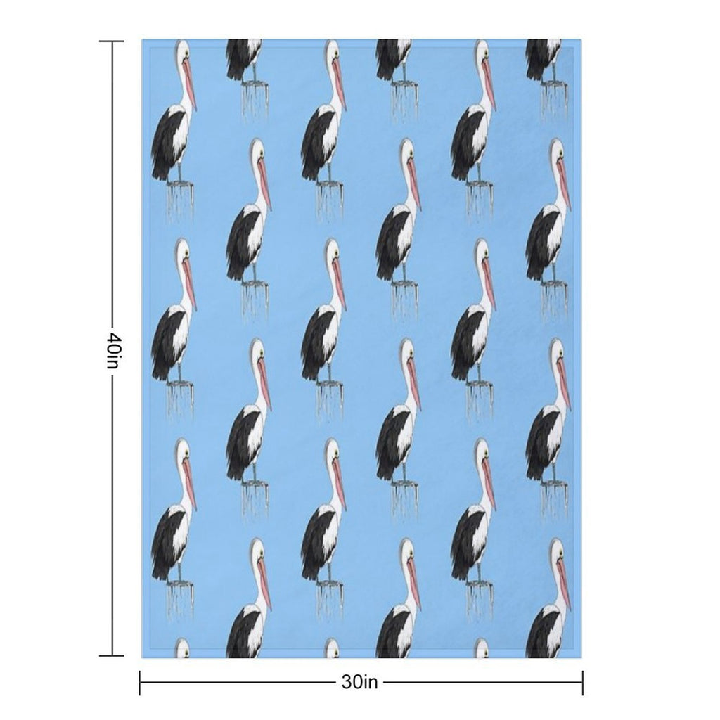 Australian Pelican Travel-friendly Throw Blanket