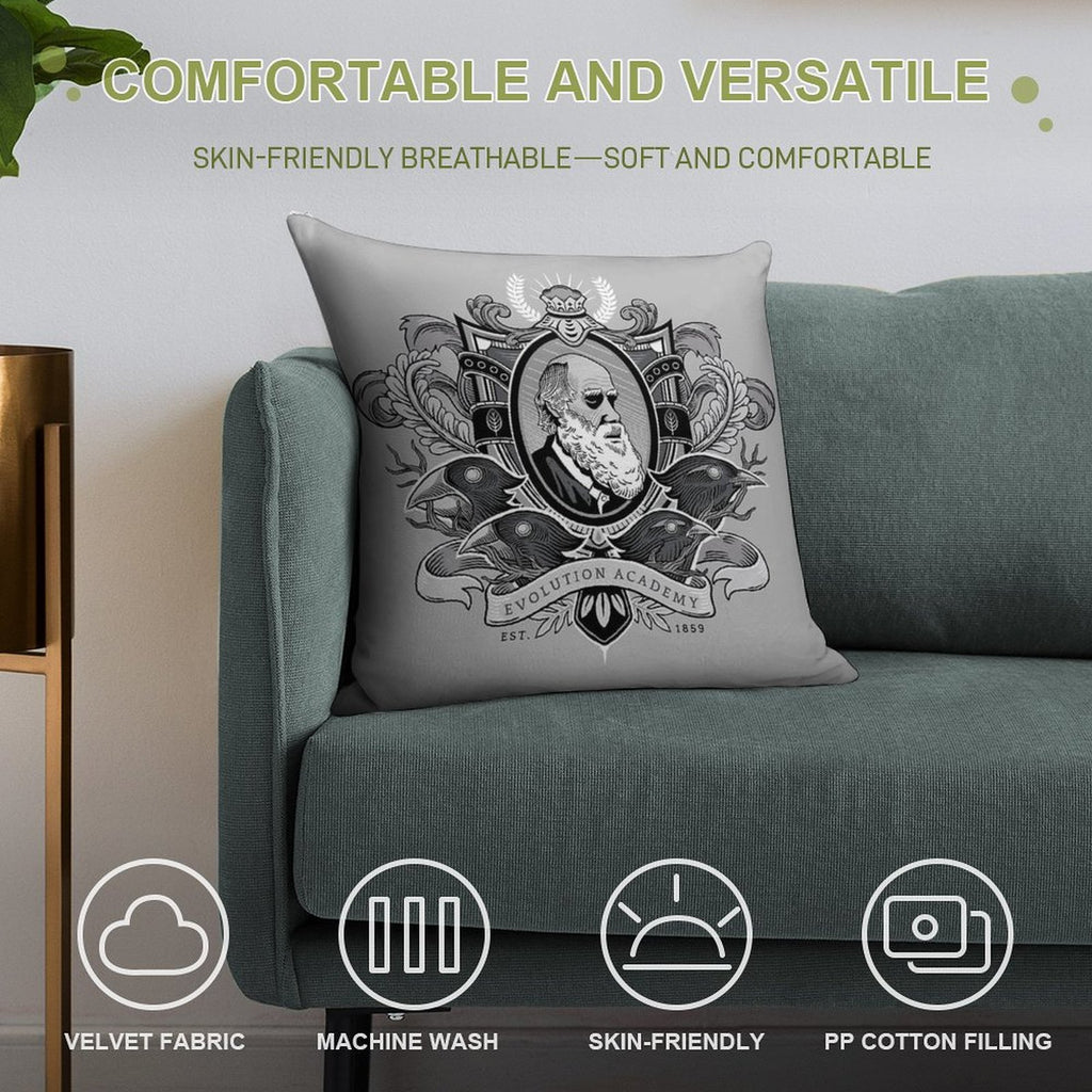 Evolution Academy Soft Decorative Cover Throw Pillow