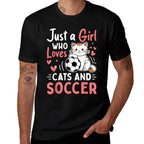 Just A Girl Who Loves Cats And Soccer Cat Lovers Women  Polyester Blend T-Shirt