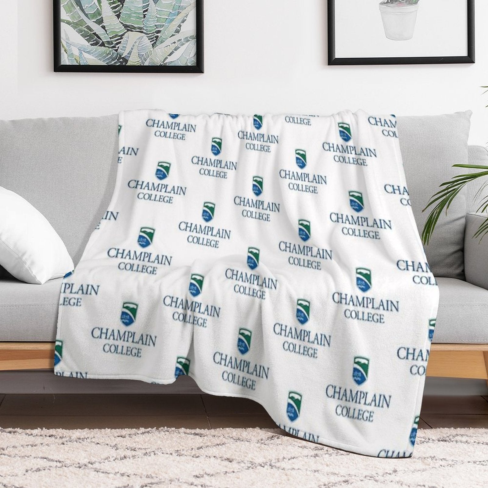 Champlain College Comfort Throw Blanket
