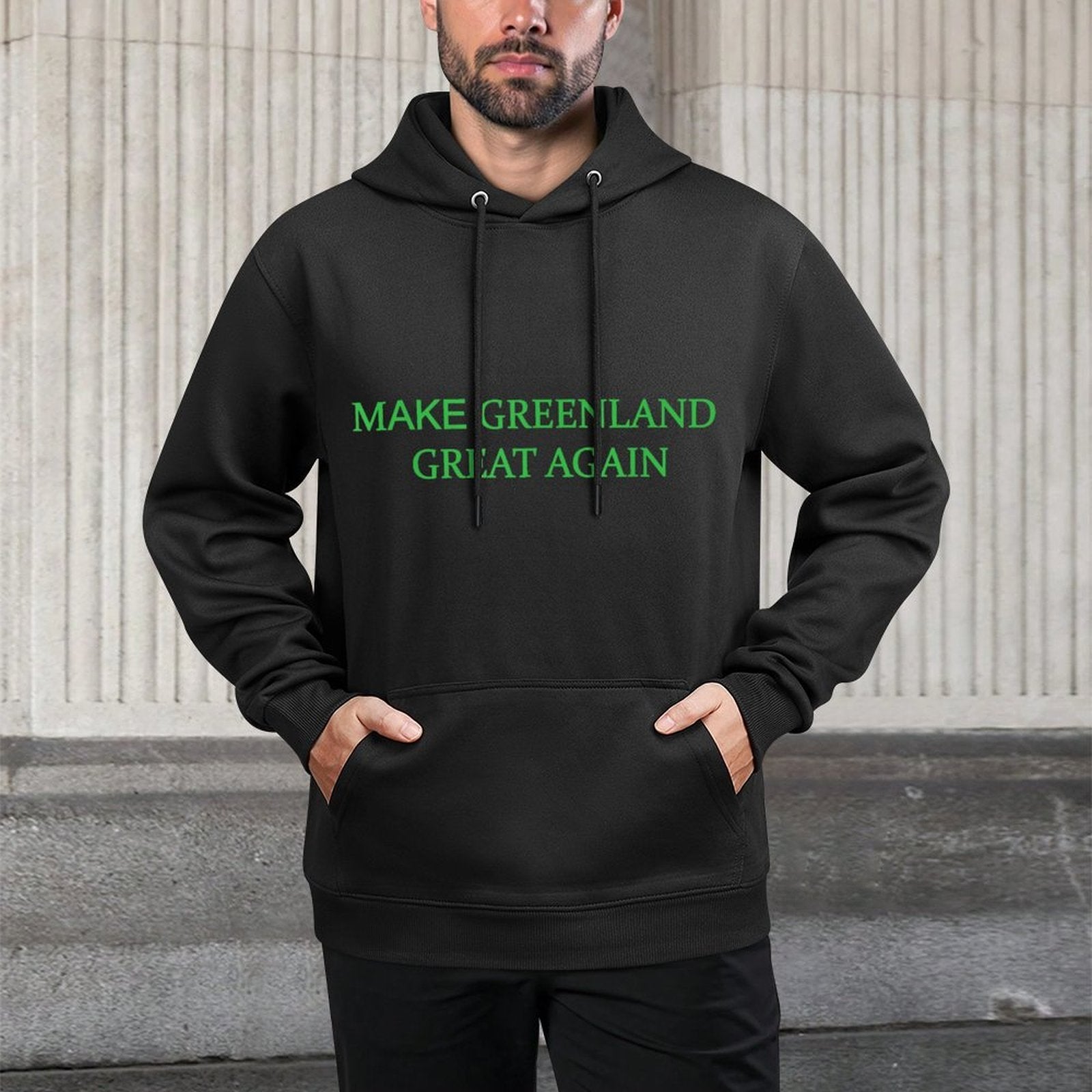 Make Greenland Great Again Green Trump Meme Mens Womens Breathable Fabric Hoodie