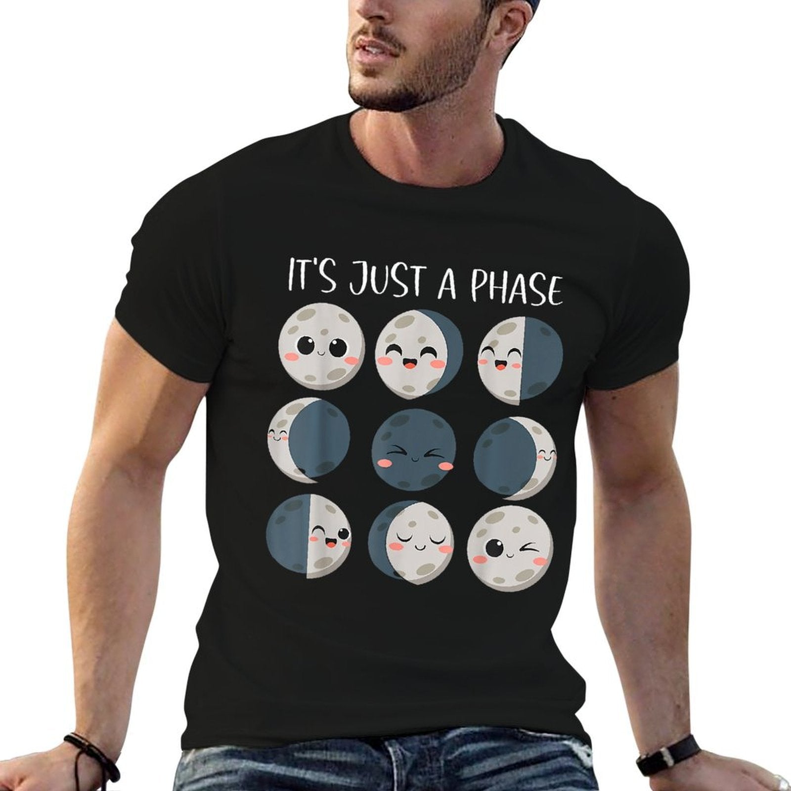 Science Teacher Moon Phases Scientist Back To School  Fade-proof Color T-Shirt