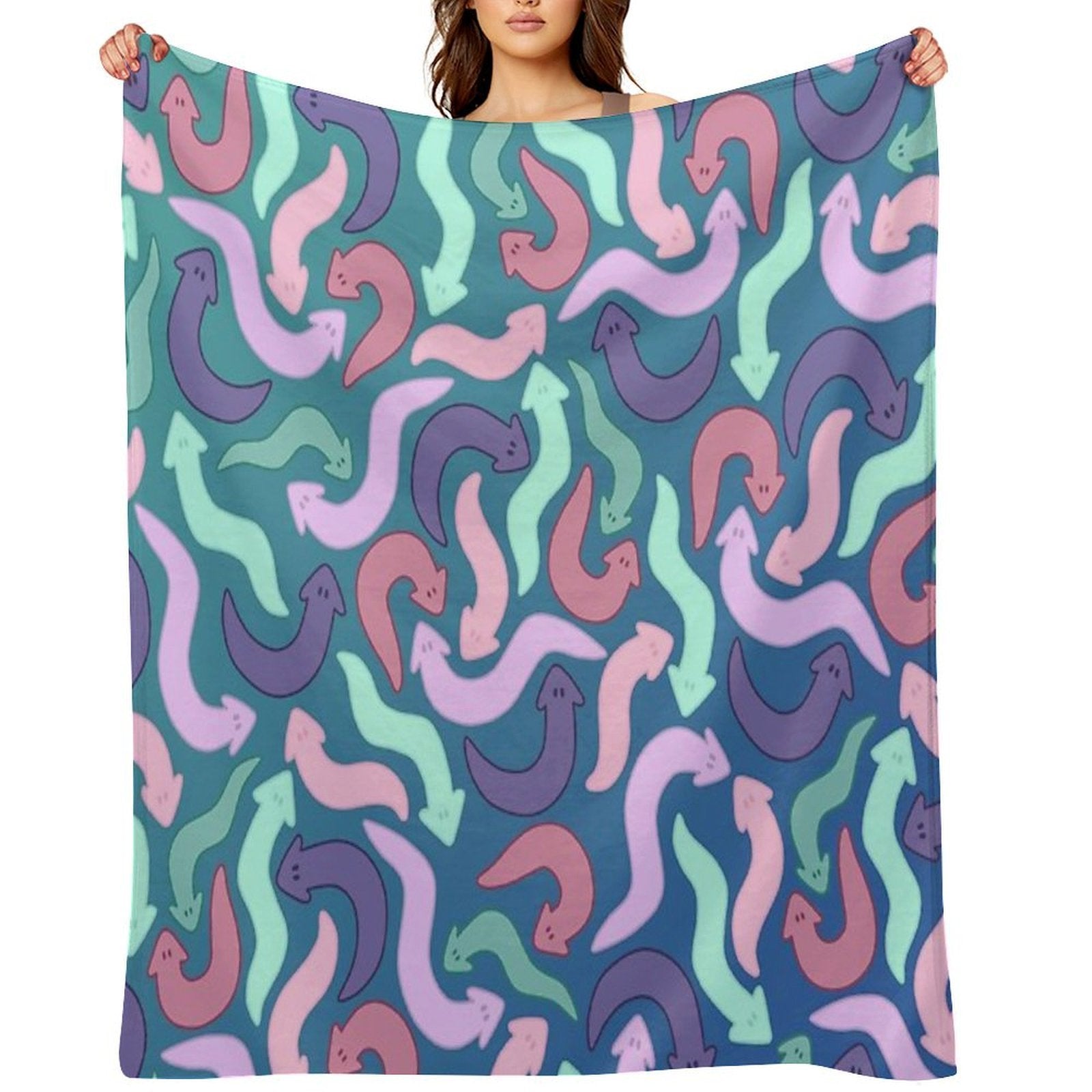 Wiggly Planaria Quick-dry Throw Blanket
