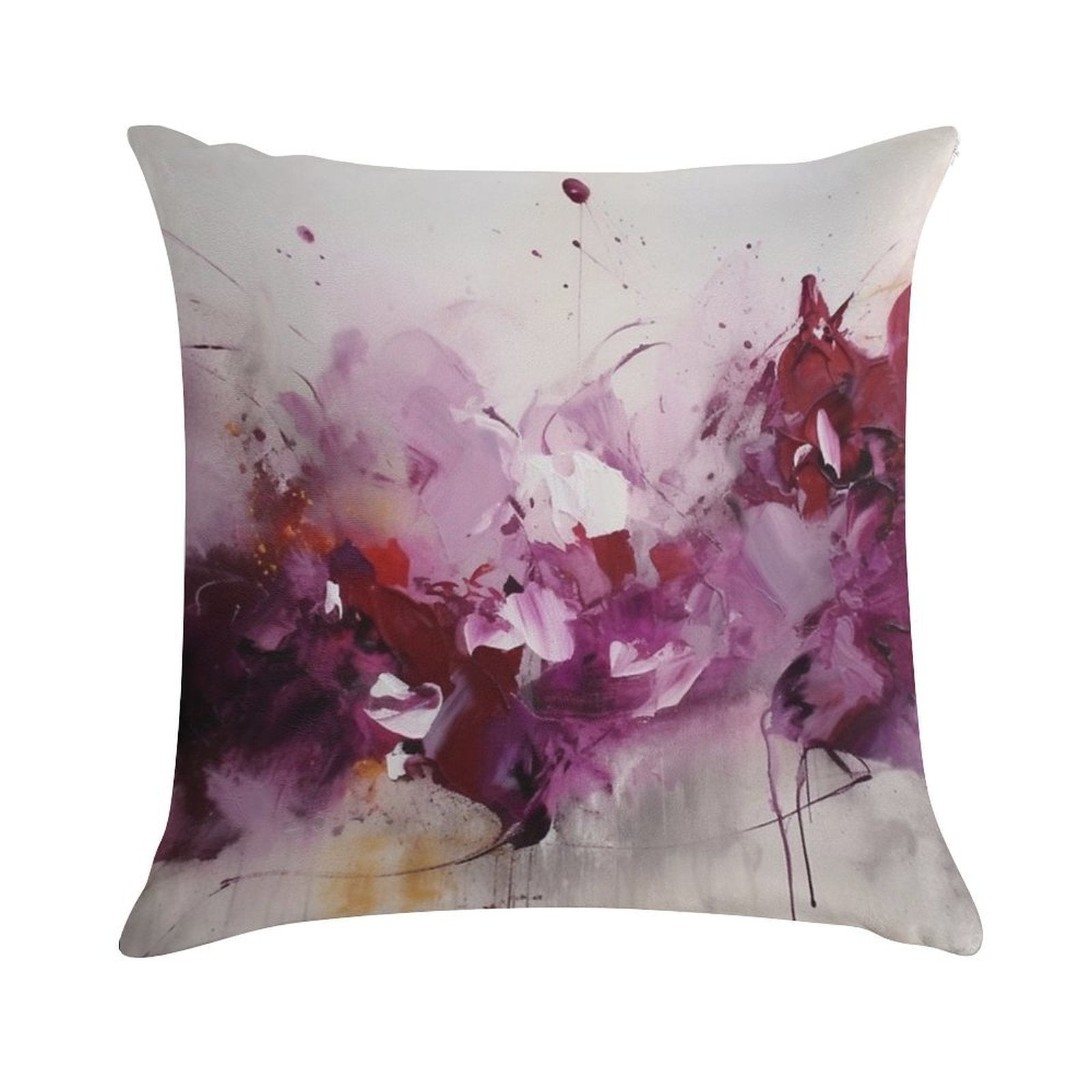 Magenta Abstract Art Canvas Print Soft Warmth Comfort Throw Pillow
