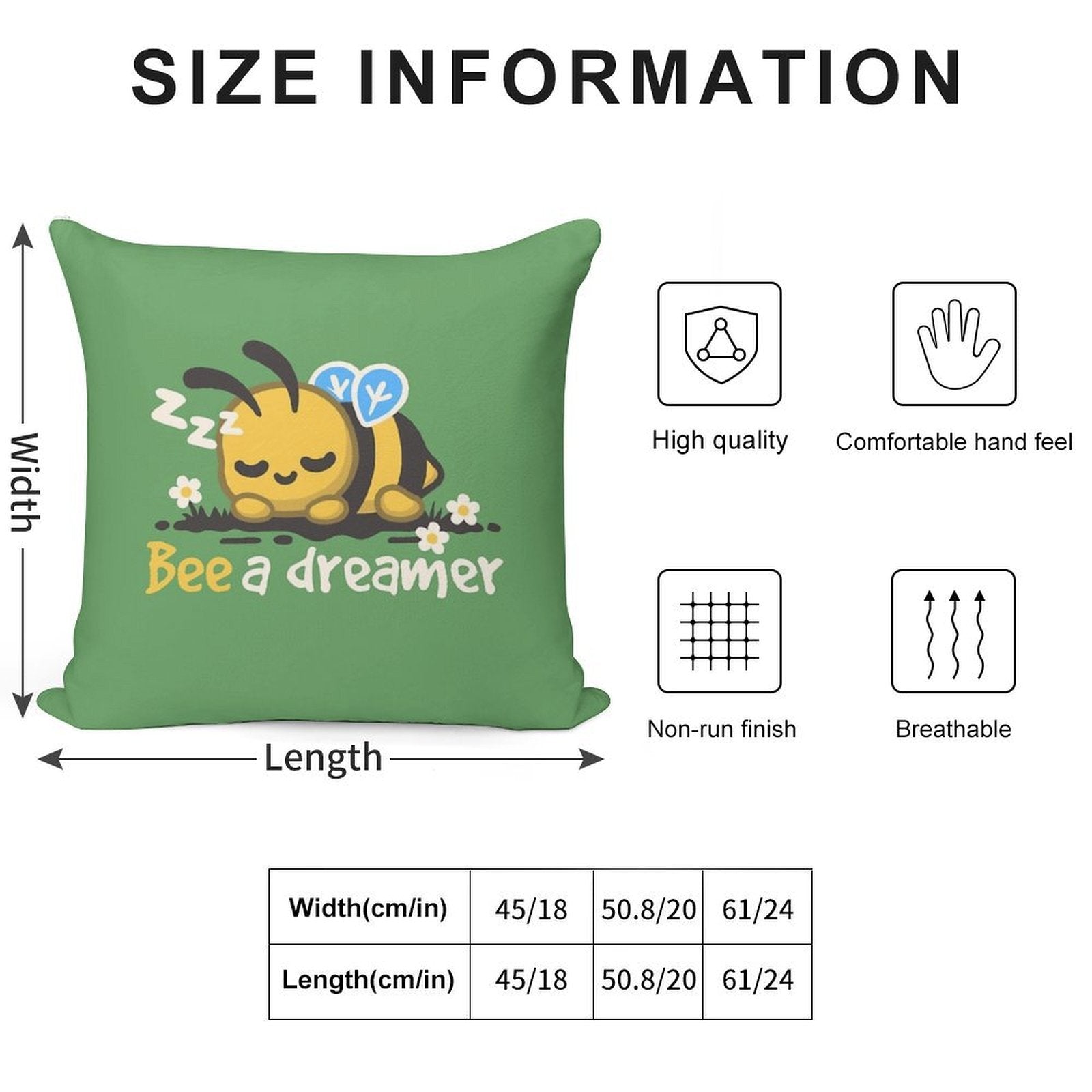 Bee A Dreamer Soft High-Density Material Throw Pillow