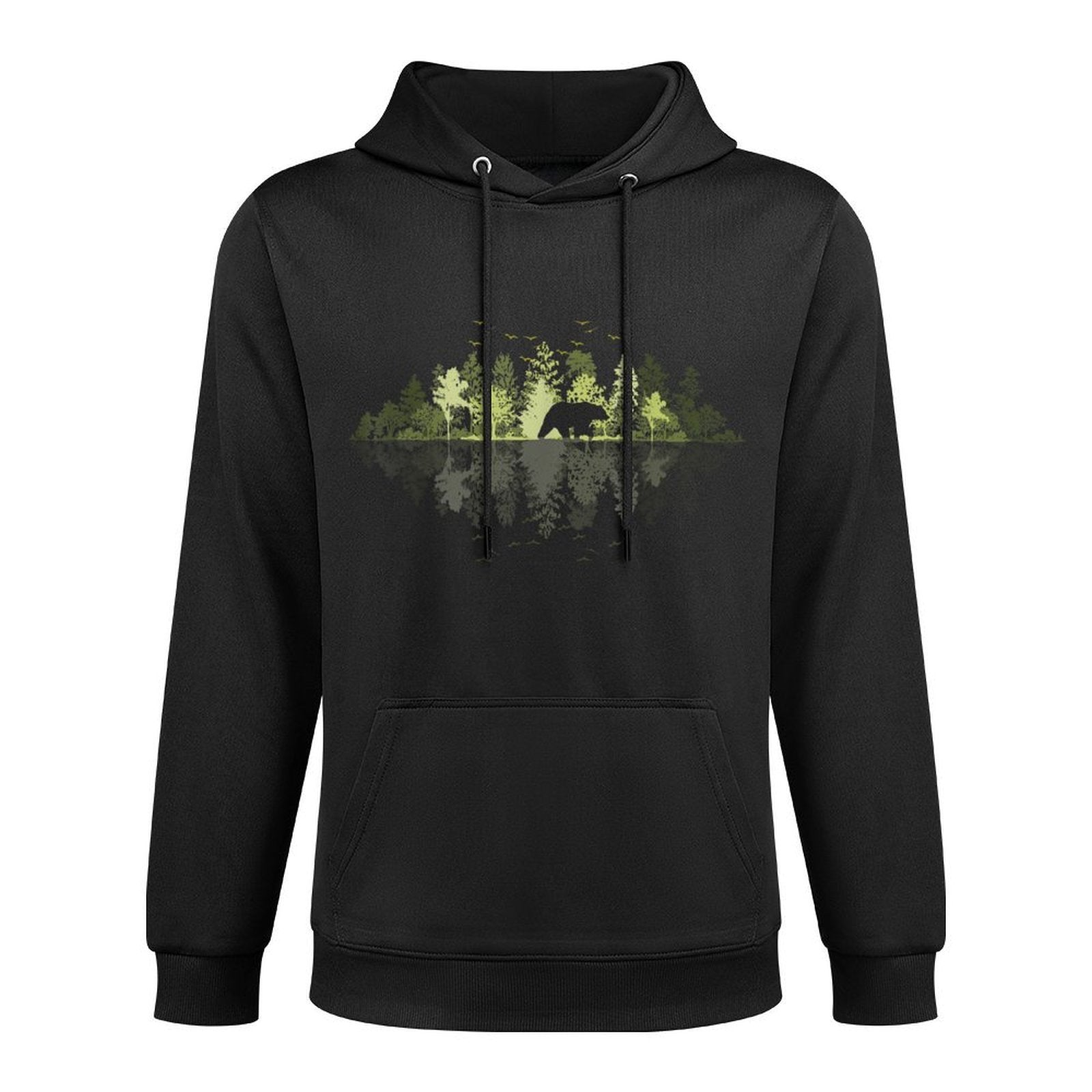 Trees Reflection Wildlife Nature Animal Bear Outdoor Forest Layering Staple Hoodie