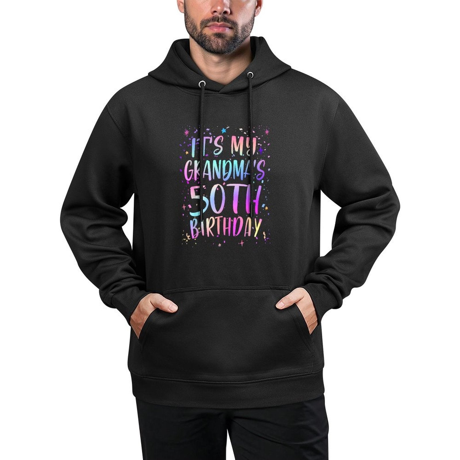 Its My Grandmas 50th Birthday Colorful Happy 50 Years Old Easy Care Hoodie