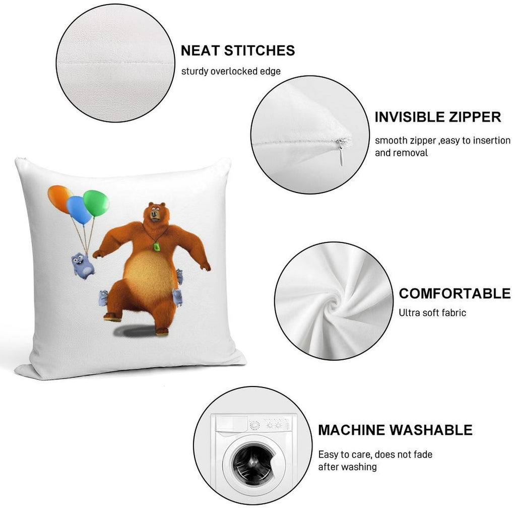 Grizzy And Lemmings Toys Soft Shrink-Resistant Throw Pillow