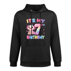 Its My 7th Birthday Girl Cute Axolotl 7 Year Old Bday Kids Durable Construction Hoodie