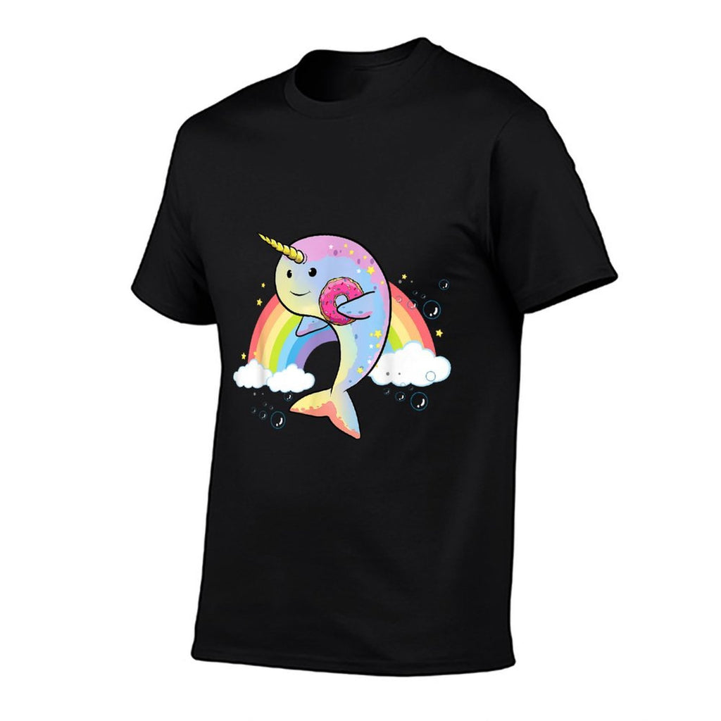Narwhal Unicorn of The Sea Lover Funny Donut Rainbow Kawaii  Wrinkle-resistant T-Shirt