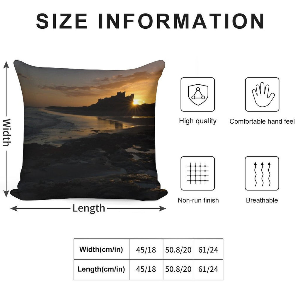 Bamburgh Castle - Sunrise Soft Multiple Sizes Throw Pillow