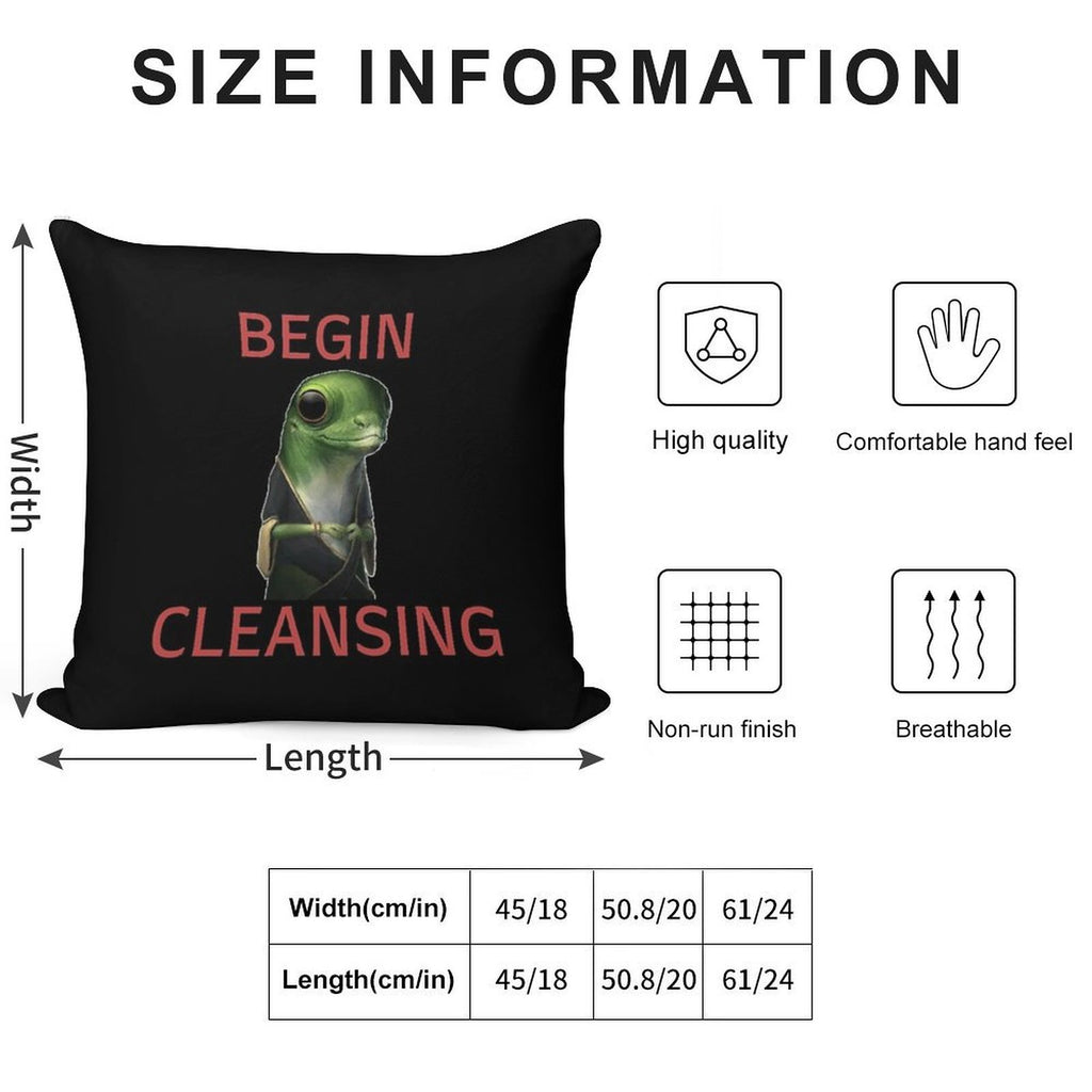 Stellaris Begin Cleansing Priki-ti-ki Gecko Meme Soft Durable Construction Throw Pillow