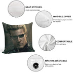 Emo Sunglass Wearing Zombie Man Red Eyed Rizzler Romantic Albert Wesker  RE5 Resident Evil 5 Soft Skin-Friendly Throw Pillow