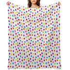 Rainbow Multi-color Confetti Polka Dot All-season Throw Blanket