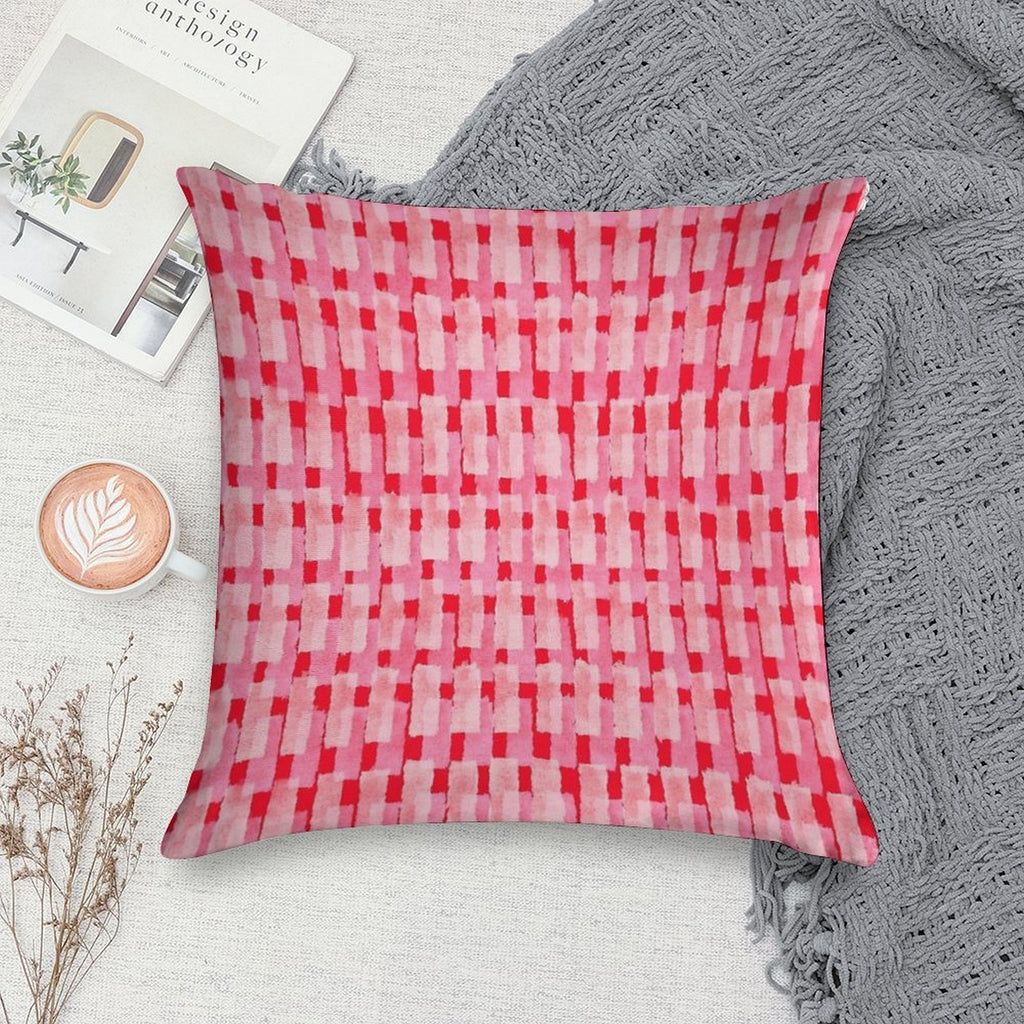 Pink And Red, Brush Strokes, Geometric Soft Warmth Comfort Throw Pillow