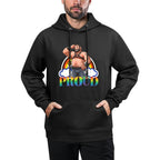 Proud Gay Pride - Leather Gay Daddy Man Bear Gay Bearded Layering Staple Hoodie