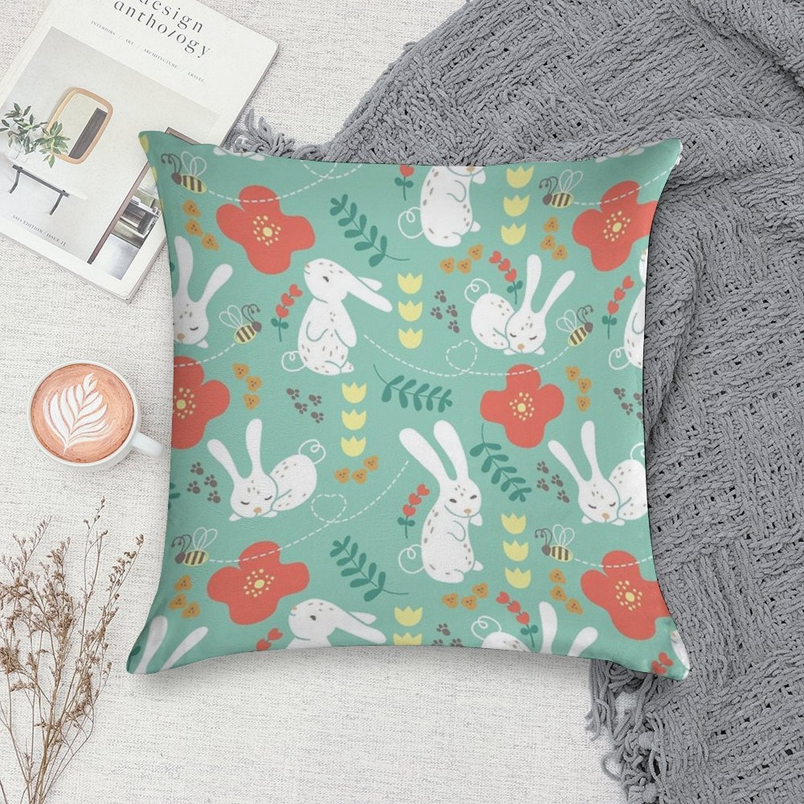 Rabbit Season Soft Shrink-Resistant Throw Pillow