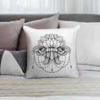 Ornamental Lotus Soft Warmth Comfort Throw Pillow