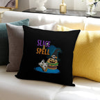 Slice And Spell Halloween Burger Pizza Shirt Soft Fade-Resistant Throw Pillow