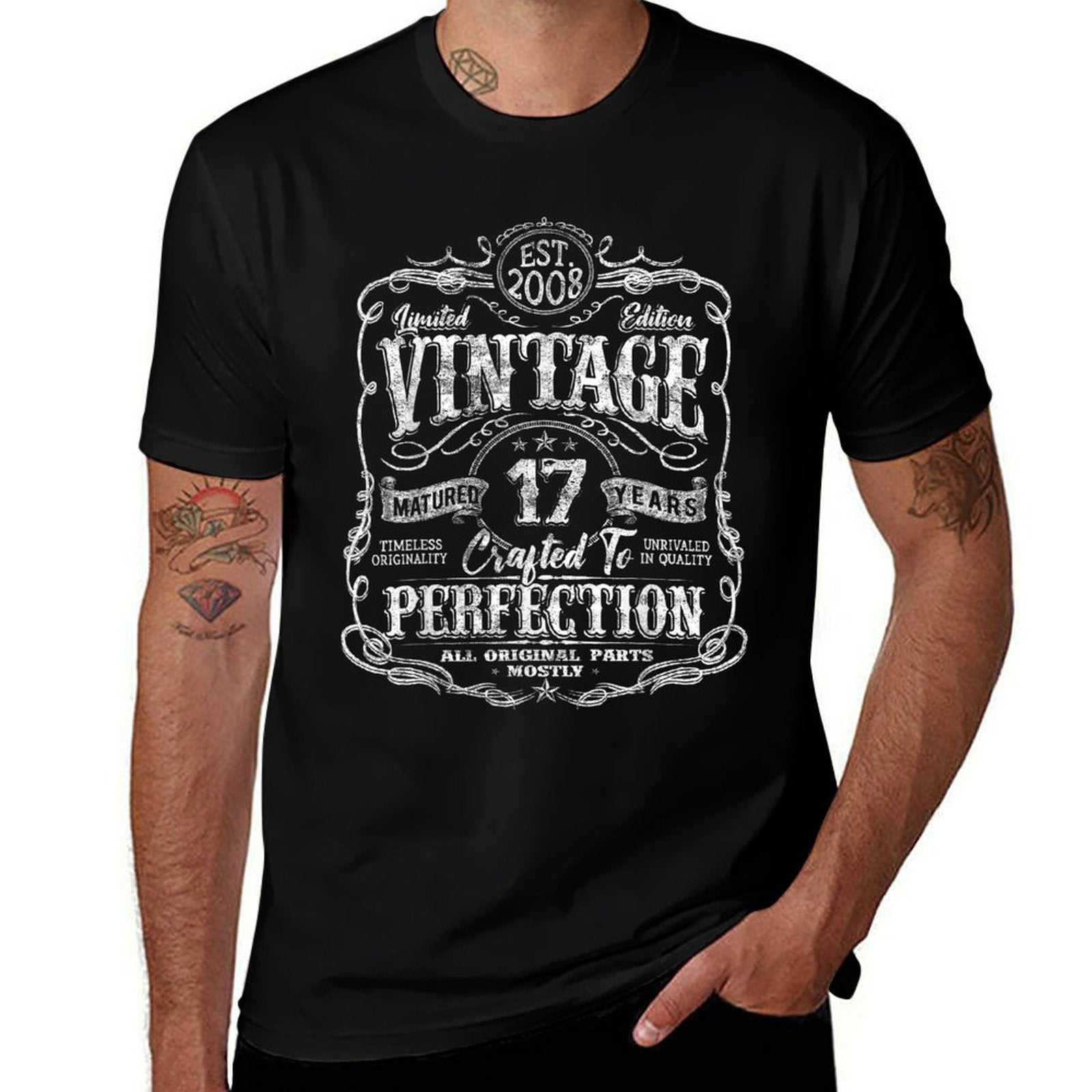 Vintage 2008 Limited Edition 17 Year Old 17th Birthday  Fade-proof Color T-Shirt