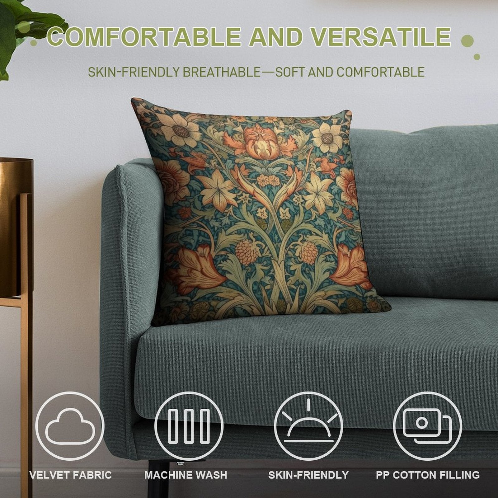 William Morris Soft Multiple Sizes Throw Pillow