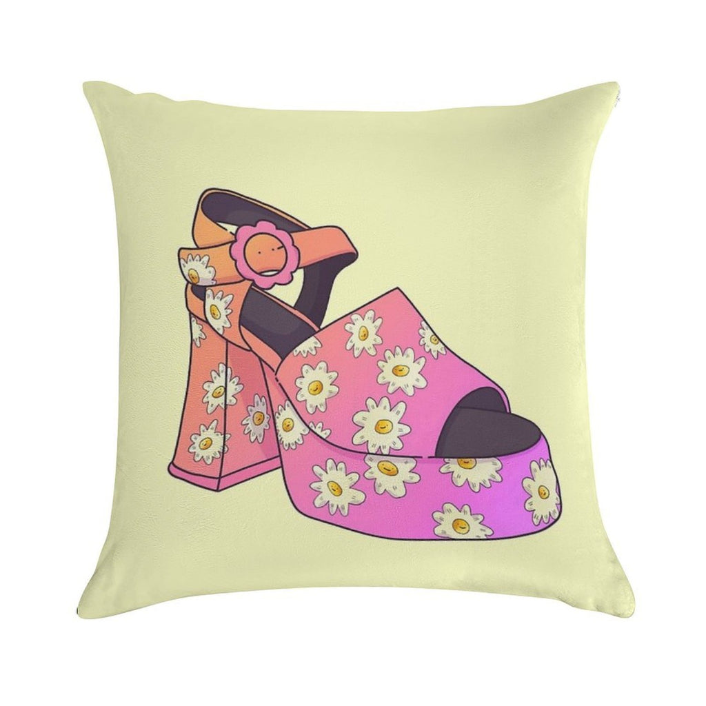 Pink Hot Girl Summer Fashion Platform Heel Soft Style Accent Throw Pillow