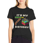 My 7th Birthday Pixel Game 7 Cake Video Gamer Boys Kid Youth  Lightweight T-Shirt
