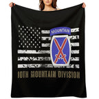 10th Mountain Division (Distressed Flag) Velvety-soft Throw Blanket