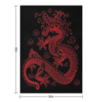 Red Chinese Dragon Wrinkle-free Throw Blanket