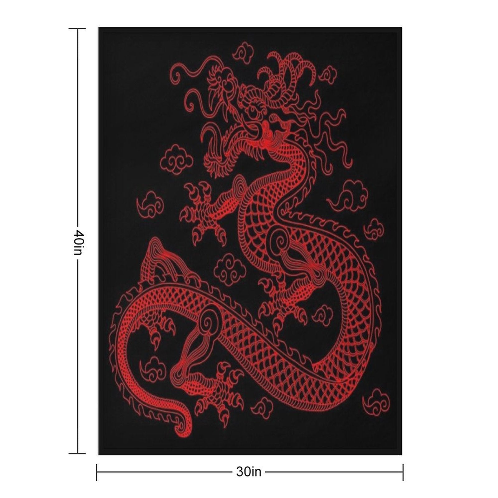 Red Chinese Dragon Wrinkle-free Throw Blanket