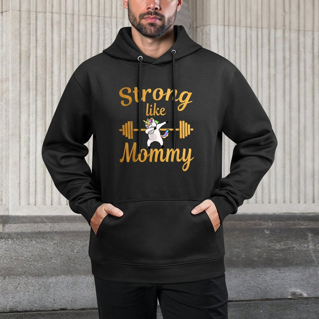 Mothers Children Workout Strong Like Mommy Dabbing Unicorns Durable Construction Hoodie