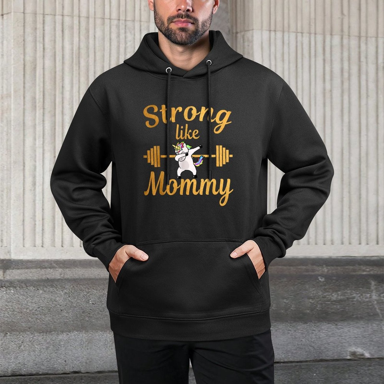 Mothers Children Workout Strong Like Mommy Dabbing Unicorns Durable Construction Hoodie