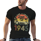 Funny 80 Years Old April 1945 Vintage 80th Birthday  Wrinkle-resistant T-Shirt