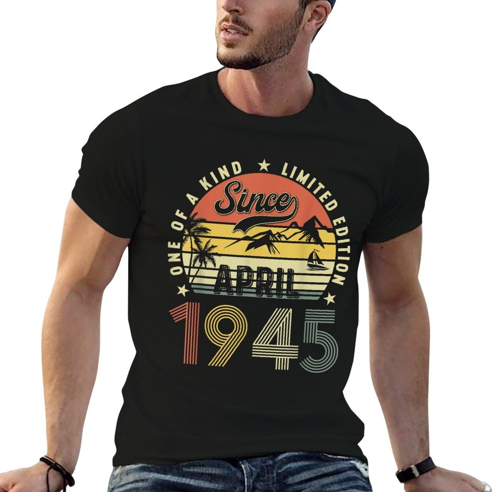Funny 80 Years Old April 1945 Vintage 80th Birthday  Wrinkle-resistant T-Shirt