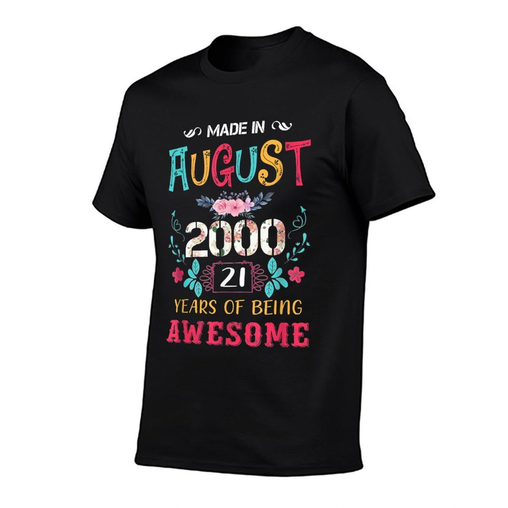 Funny Awesome August 2000 Vintage 21st Birthday  Wrinkle-resistant T-Shirt
