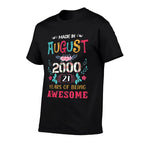Funny Awesome August 2000 Vintage 21st Birthday  Wrinkle-resistant T-Shirt