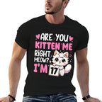 17th Birthday Girls 17yr 17 Year Old Kitten Cat Bday  Durable T-Shirt