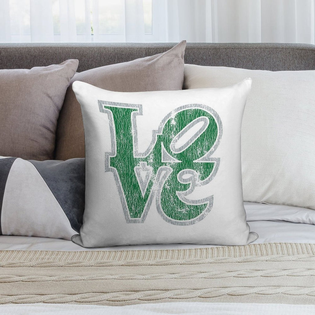 Philadelphia Eagles LOVE Park Throwback Kelly Green Style Logo Football Philly Champs Soft Multiple Sizes Throw Pillow